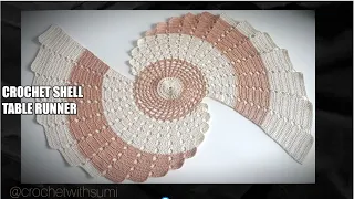 How To Crochet Shell Table Runner / Table Runner