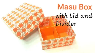 DIY paper jewellery Box tutorial easy steps | Origami Masu Box with lid & Divider | Origami crafts