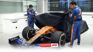 Lando Norris and Daniel Ricciardo see new McLaren's 2021 MCL35M car for the first time!