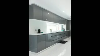 High Gloss Modern Grey Kitchen Cabinet Design