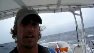 Lagoon 380 Catamaran bare-poles sailing, 50 knots, 20' seas (Ep6)