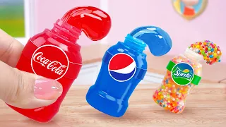 COCA COLA PEPSI or CANDY HONEY JELLY 🤔 How To Make Miniature Jelly Bottle 🍹 Sweet Mini Cakes Recipe