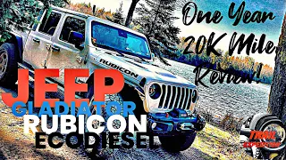 1 Year and 20K Miles with the 2022 Jeep Gladiator Rubicon EcoDiesel - A Review & All of the Upgrades