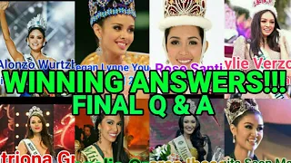 Winning Answers From our Filipina Beauties in the International Pageants