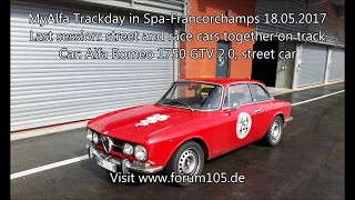 Alfa Romeo 1750 GTV onboard cam at the MyAlfa Trackday, 18.05.2017- 15:25