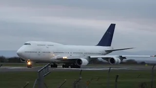 Air Atlanta Icelandic B747 TF-AAK (ex Iron Maiden/Ed Force 1) departs Prestwick 22-01-22 for Seoul