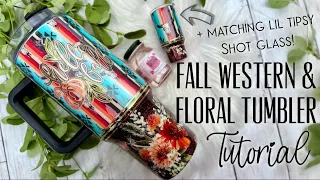 FALL WESTERN FLORAL TUMBLER TUTORIAL FT. TECKWRAPCRAFT