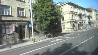 Trolleybus driving in Vilnius, Lithuania