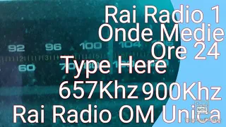 Rai Radio 1 Onde Medie 900Khz&657Khz (AM/OM/MW)