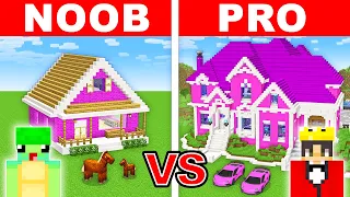 NOOB vs PRO: MODERN BARBIE GIRL HOUSE Build Challenge in Minecraft!