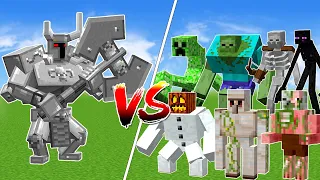 Ferrous Wroughtnaut vs All mutant creatures in Minecraft - Ferrous Wroughtnaut vs Mutant mobs