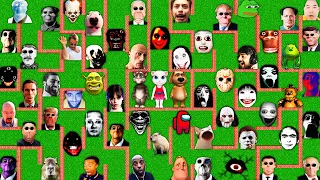 SURVIVAL MEGA MAZE with 100 NEXTBOTS in MINECRAFT animation! OBUNGA gameplay coffin meme