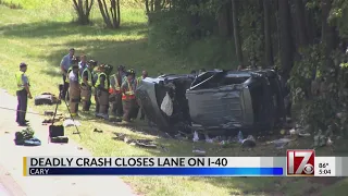 1 killed, 6 injured in wreck that shut down all lanes of I-40 eastbound in Cary