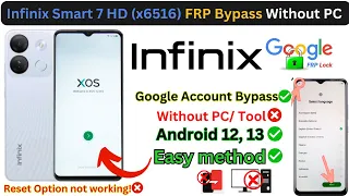 Infinix Smart 7 HD (X6516) FRP Bypass Without PC, Google Account ✅ Not Working Activity Launcher ✅