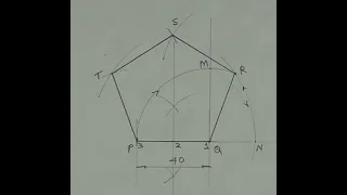 How to draw a Pentagon by arc method - How to draw pentagon by diagonal method - Technical drawing