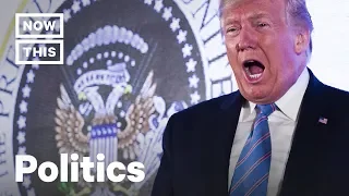 Trump Appears on Stage in Front of Fake U.S. Seal That Mocks Him | NowThis