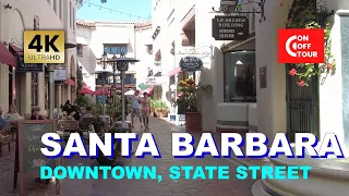 Santa Barbara Downtown Walking Tour [4K] Full Version | California, USA