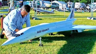 STUNNING !!! BIG RC CONCORDE SCALE MODEL TURBINE JET AIRLINER FLIGHT DEMONSTRATION