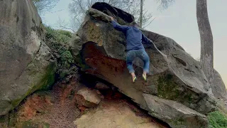 Fun Outdoor Boulder Problem! “Lay it Down” [Chattanooga at “The Twins” boulders] #bouldering