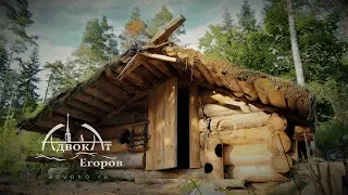 Traditional log cabin with a bear-proof door