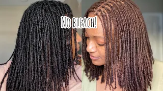 Dyeing My Microlocs Without Bleach | Creme of Nature Honey Blonde