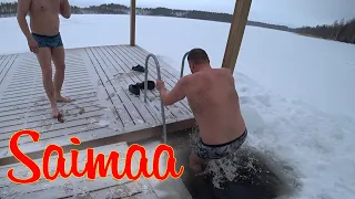 Saimaa. Впервые окунулся в прорубь. Panoptix LiveScope. Рыбалка в Финляндии