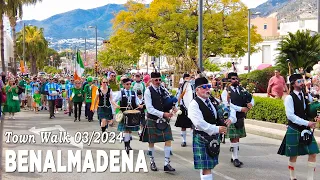 Benalmadena Spain Town Walk Costa del Sol Malaga March 2024 [4K]