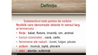 Substantivul notiuni generale