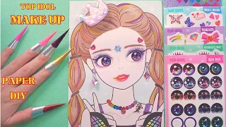 [ToyASMR] 아이돌 메이크업 - 스티커북💄💋 MAKEUP TOP IDOL - Part1 #paperdiy