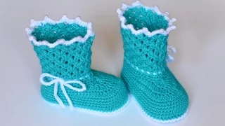 Пинетки сапожки крючком. Мастер класс. Booties crochet