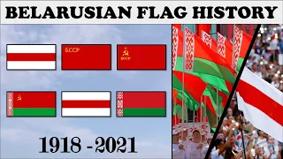 Belarusian Flag History. Every flag of Belarus 1918-2021.