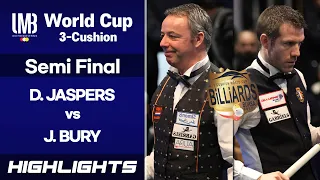 [Bursa World Cup 3-Cushion 2017] Semi Final - Jeremy BURY (FRA) vs Dick JASPERS (NED). H/L