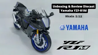 Unboxing and Review Diecast Superbike Yamaha YZF R1M Skala 1:12 by Makeda