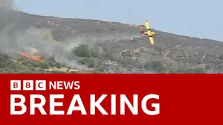 Greece wildfires: Pilots die after firefighting plane crash - BBC News