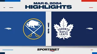 NHL Highlights | Sabres vs. Maple Leafs - March 6, 2024