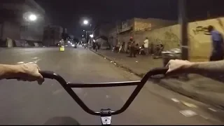 BMX THROUGH SKID ROW AT NIGHT