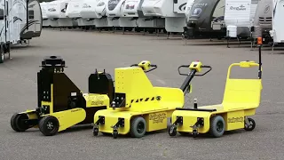 The TrailerCaddy Powered Trailer Mover pulls, moves, pushes heavy trailers