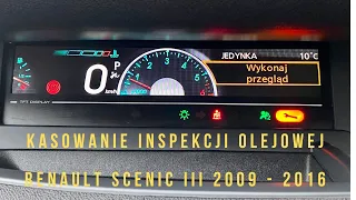 Kasowanie inspekcji olejowej serwisowej Renault Scenic III 3 / Grand Scenic / Mégane Reset Service