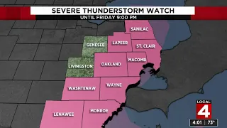 Metro Detroit weather: Severe thunderstorm watch in effect for several areas