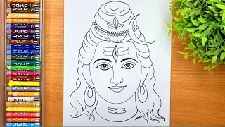 How to draw lord shiva || Easy drawing of Mahadev step by step|| Maha Shivratri drawing...