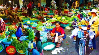 Cambodian Routine Food & Lifestyle - Fresh Fish, Vegetable , Pork, Egg, Seafood & More Food Rural TV