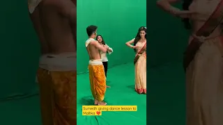 Beatking Sumedh giving dance lesson to Mallika for Radhakrishn episode