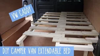 VW Caddy Pull Out/Extendable Bed DIY Camper Van