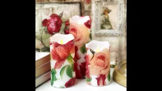 Decoupage candle