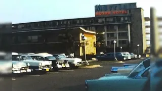 1950's Video of Classic Cars in a Motel Parking Lot - Stock Footage