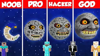 SCARY LUNAR MOON HOUSE BUILD CHALLENGE - Minecraft Battle: NOOB vs PRO vs HACKER vs GOD / Animation