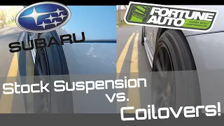 COILOVERS vs STOCK - SIDE BY SIDE COMPARISON - Fortune Auto 500 Review - Subaru WRX