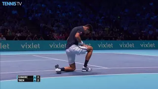 Dominic Thiem amazing passing shot vs Djokovic | 2016 ATP Finals