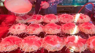 japanese street food - clean okonomiyaki stall お好み焼き