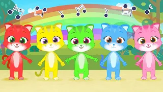 FINGER FAMILY with colorful Cats 😻🌈 The Kitty Family 😺 Children's songs